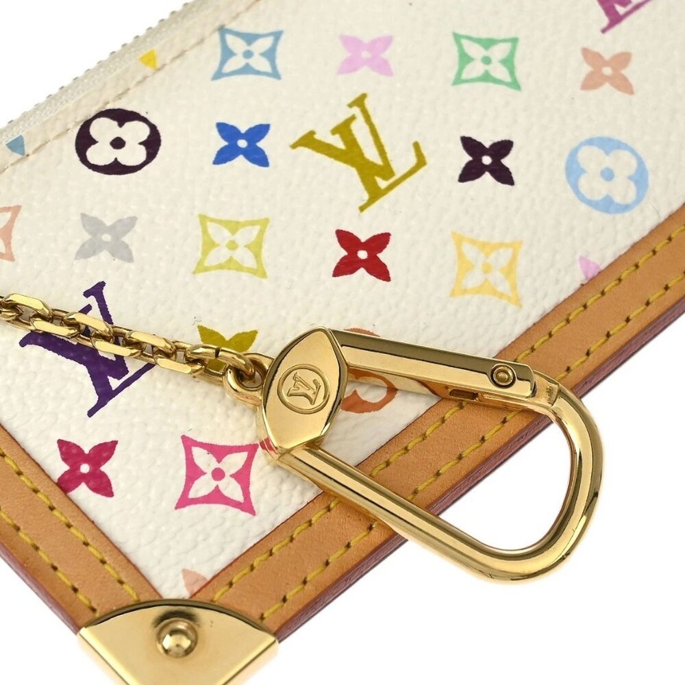 Louis Vuitton White Multicolor Pochette Cles Coin Purse M92655 177254 - Picture 3 of 7